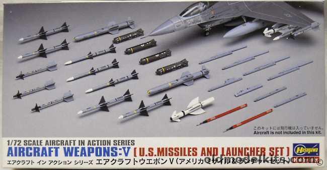 Hasegawa 1/72 Aircraft Weapons V US Missiles and Launcher Set, X72-9 plastic model kit